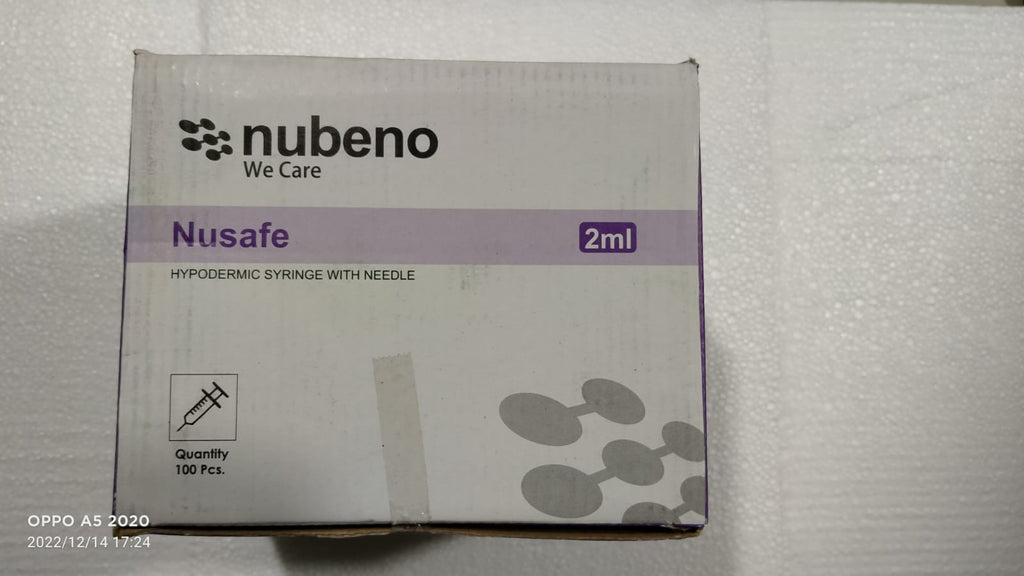 Nusafe Syringe with Needle - 2.5ml 24G x 1inch Pack of 100